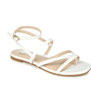 NEW Journee Collection Womens Size 11 White Strappy Slingback Sandals 4CT